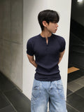 Tive Muscle Fit Henley Neck Short Sleeve T-shirt