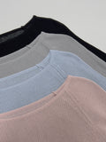 Boatneck See-Through Knit T-Shirt