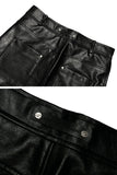 LEATHER BIKER PANTS