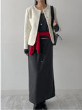 Musk No-Collared Tweed Jacket