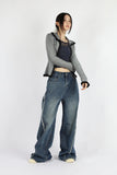 Like two-tone zip-up knit