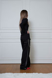 black&white stitch pants