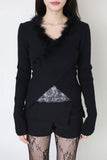 Ari fur V-neck knit