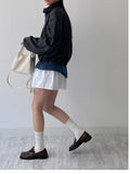[Pants Lining] Lace Flare Mini Skirt