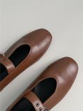 Peanut Buckle Mary Jane Flat Shoes