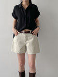 Oxford Cotton Half-length Shorts