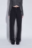 side washing black jeans