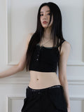 Glam Button Crop Top