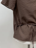 Frill Wrap Short Sleeve Blouse