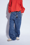 logo print denim
