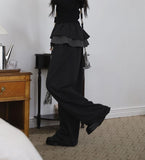 Check Frill Skirt Pants
