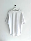 Long Over Giant U-neck Short sleeve T-shirt