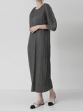 [Premium] Issey Pleats Kabra Sleeve Long One Piece