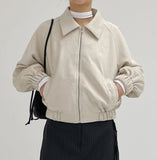 Raglan suede short blouson