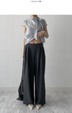 [Skirt SET] Fondue Banding Wide Slacks