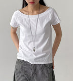 Lena Boat Neck Short Sleeve T-Shirt