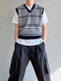 Jacquard V Knit Vest