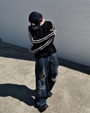 Destroyed Oil Washed Denim
