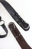 Leather ring wide belt