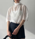 Puff Organza Half Blouse