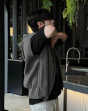 Lea hood zip-up knit vest