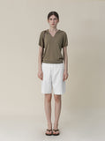 [Premium] Whole Garment Cariha V-neck Short Sleeve Knitwear