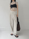 [summer] Modern Linen Two-Tuck Wide Slacks
