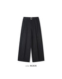Striped wool wide slacks