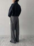 Leather Stripe Wide Slacks