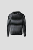 Diagonal button knit hoodie