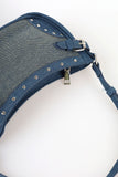 studded denim hover bag