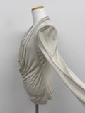 Shirred halterneck layered T-shirt