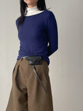[Belt set] Bokashi Pin Tuck Bermuda Slacks
