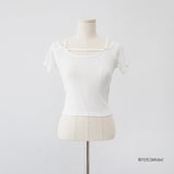 Roselle U-neck Crop T-Shirt