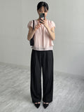 Tencel Semi Wide Denim Slacks