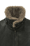 VINTAGE WASHED FUR LEATHER JACKET