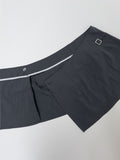 [Skirt SET] Wrap Nylon Banding Wide Pants