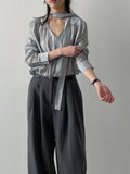 Naro V-Neck See-Through Blouse