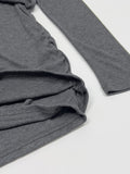 Deman Shirring Layered Long Sleeve T-shirt
