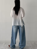 Paper See-through Wrap Blouse