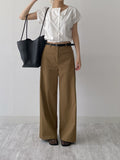 Banding Crop Short Sleeve Blouse