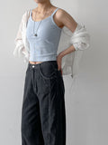 Ribbed U-neck Bra Top Sleeveless