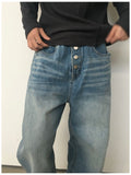 Arne Button Fly Curved Denim Pants
