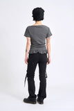 Drape frill slim tee