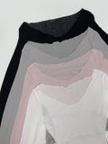 Kevin See-through V-Neck Long Sleeve T-Shirt
