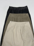 Corduroy pleated banding skirt