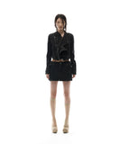 Button Denim Mini Skirt