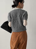 Velvet See-Through Mock Neck Polar Fleece T-Shirt