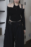 Suede square pocket belt