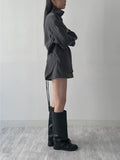 Powder Two-Way Belted Loose-Fit Shirt